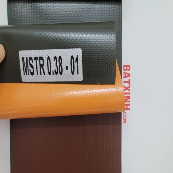 Vải Bạt PVC 038 01 Xanh Rêu - màu cam
