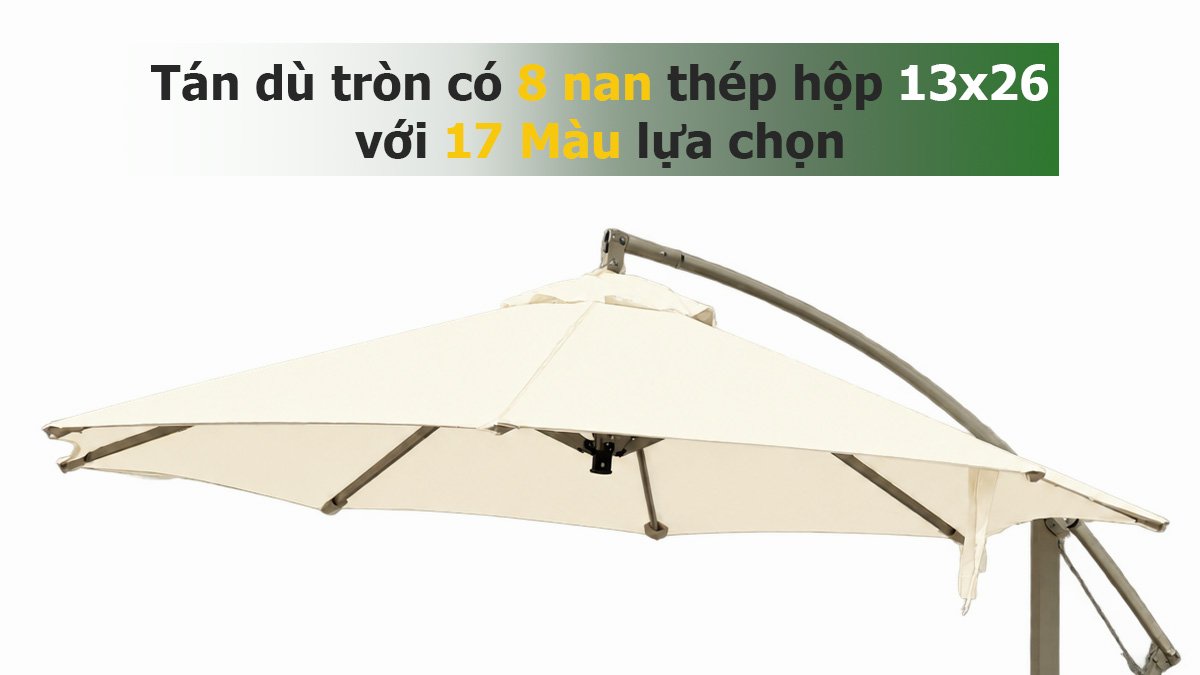 Áo dù móc câu có 17 màu lựa chọn