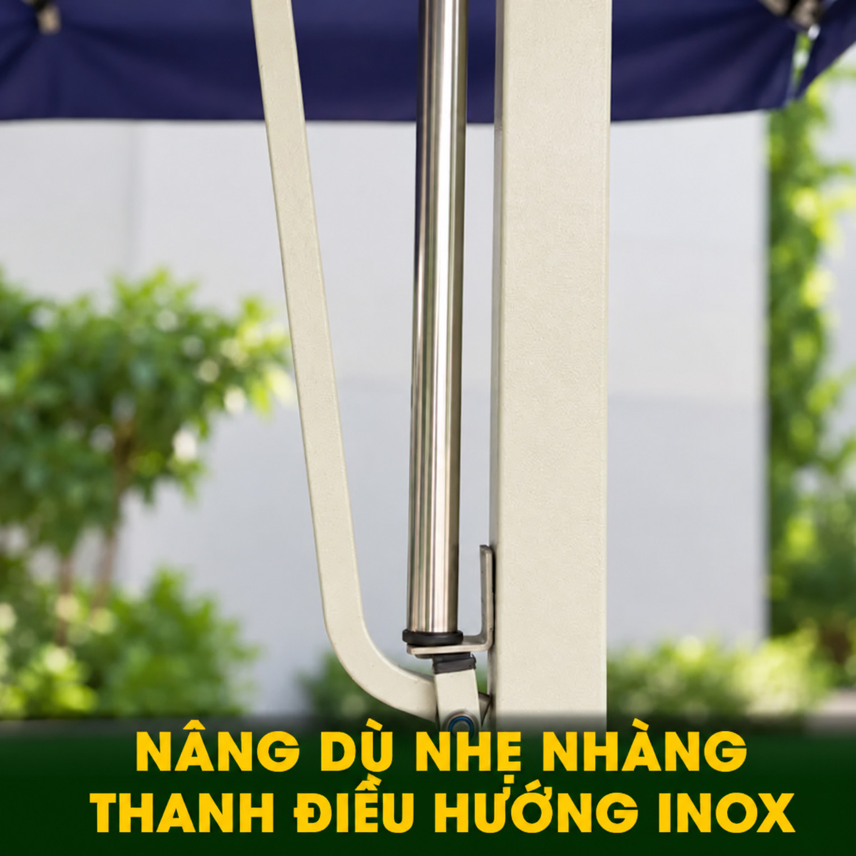 nâng dù nhẹ nhàng với trợ lực đẩy inox