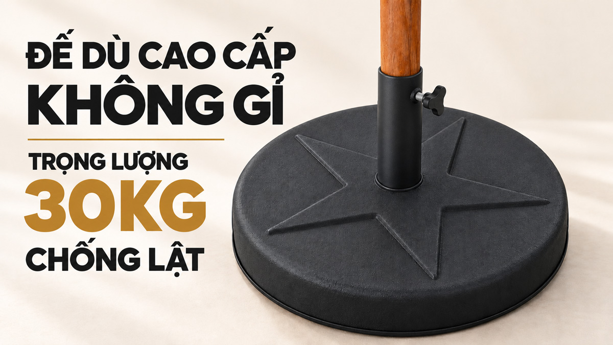 Đế dù gỗ
